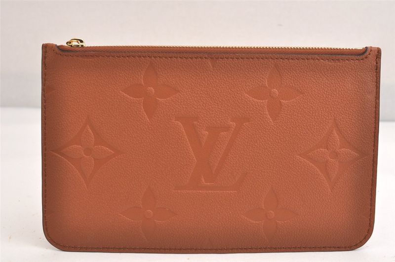 Louis Vuitton Monogram Empreinte Neverfull Pouch Wallet Brown LV 3391n
