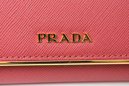 Prada Wallet Prada Long Wallet 1m1132 Saffiano Metal Saffiano Peonia