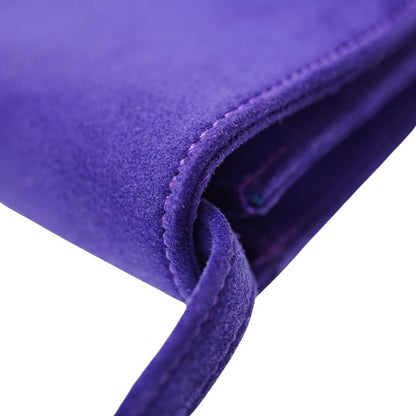 Hermes Vintage Dobris Shoulder Clutch Bag Purple 0S Engraved Suede 0058hermes