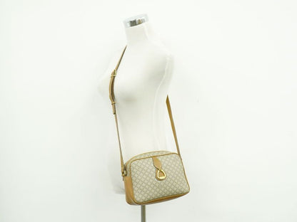 Authentic Celine Macadam Shoulder Bag Pochette PVC Beige Macadam Bag Pre-owned