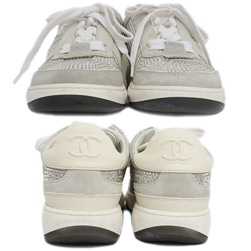 Chanel Sneakers Sequins White Size 36 Approx 23.0cm (9.06in) Coco