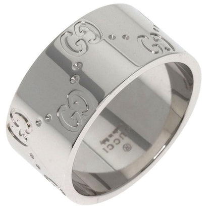 Gucci GG Icon Wide #13 Ring - 18K White Gold Ladies