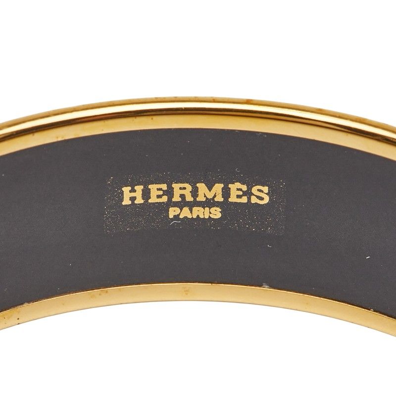 Hermes Emile GM Cloisonne Black Gold Plated Ladies Hermes