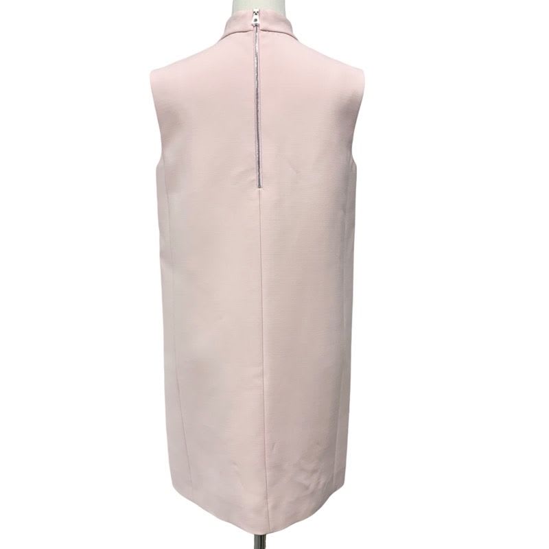 Louis Vuitton Dress Wool Silk Pink Silver Mock Neck Straight Sleeveless