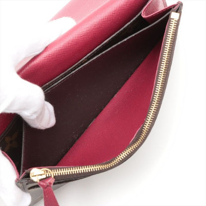 Louis Vuitton Monogram Portefeuille Emilie Zipper Long Wallet M41943 Brown ×