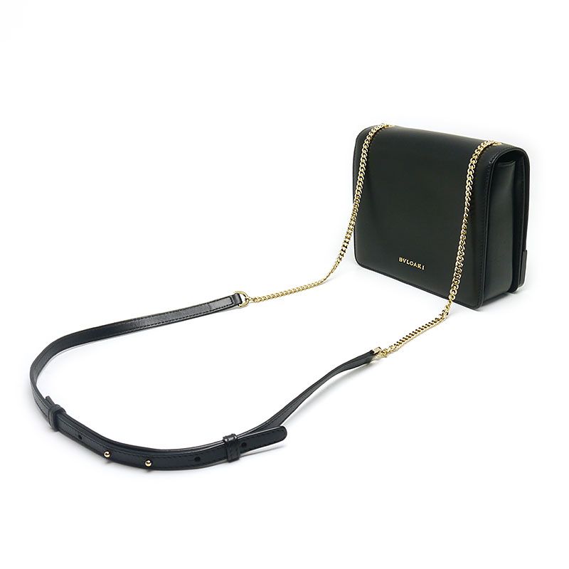 Bulgari Bvlgari Chain Shoulder Bag Bulgari 39858 Leather Black