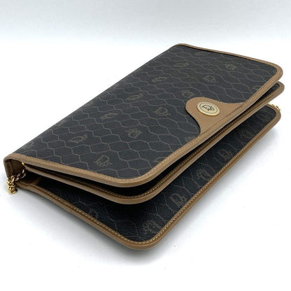 Dior Christian Dior Honeycomb Chain Shoulder Bag Brown Pvc/leather Women