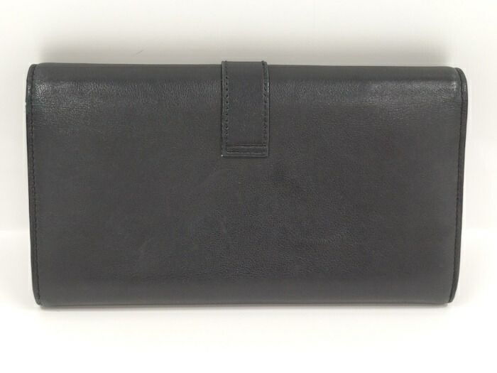 Yves Saint Laurent Bifold Long Wallet Leather Black 414567