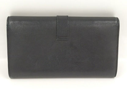 Yves Saint Laurent Bifold Long Wallet Leather Black 414567