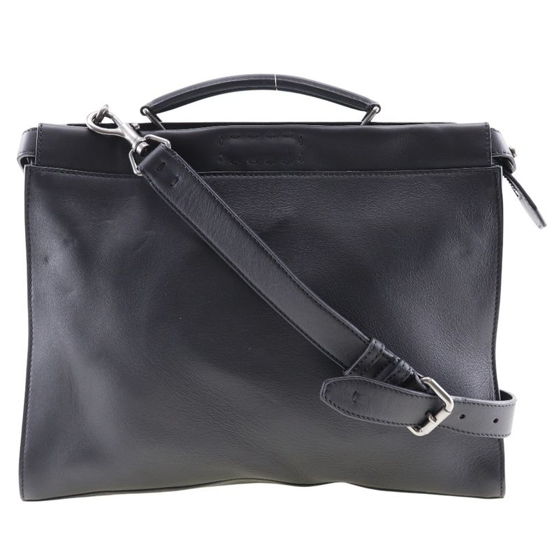 Fendi Peekaboo Celia 2WAY Shoulder Calf Black Men's Business Bag