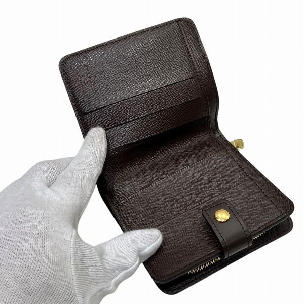 Louis Vuitton Damier Compact Zip N61668 Bifold Wallet Unisex