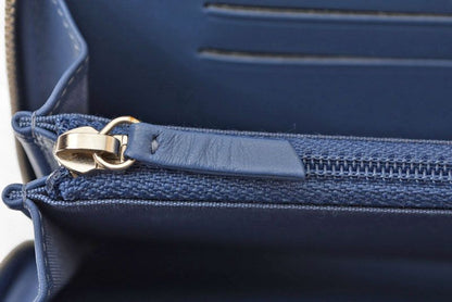 Chanel Wallet Fold Chanel Wallet A81973 Coco Mark Deauville Blue Tweed