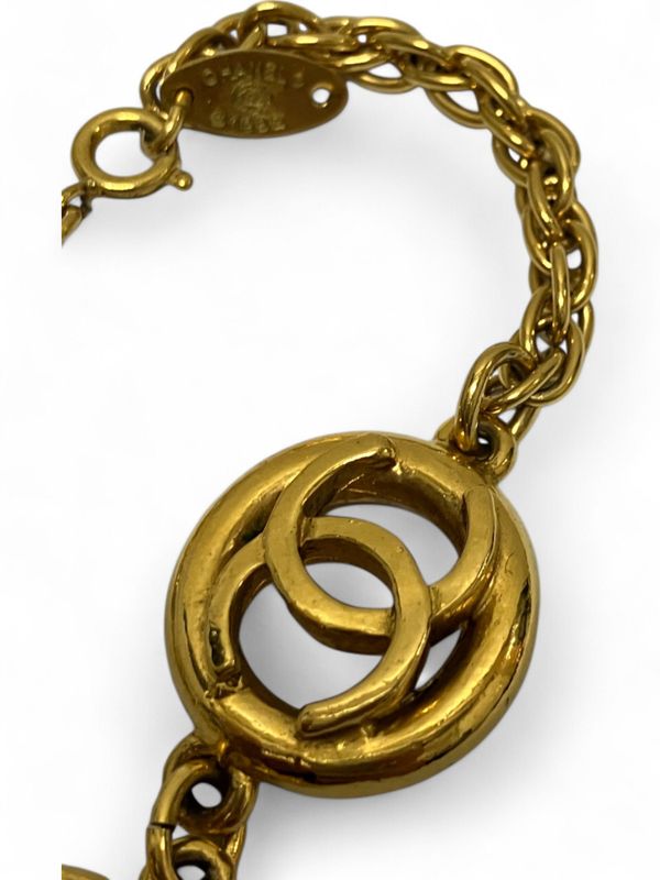 Chanel 1982's Coco Mark Bracelet Unisex Gold