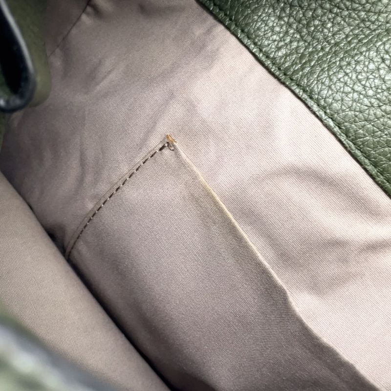 Bottega Veneta Tote Leather Khaki Green Handbag Black