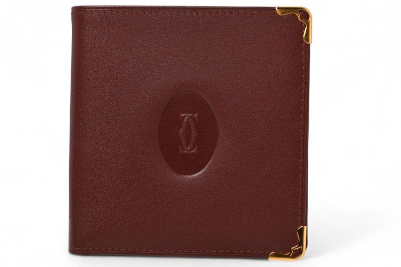 Cartier Unused Fold Wallet Vintage Cartier Men's Must De Cartier Bordeaux