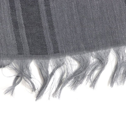 Gucci 544615 Wool Silk GG Logo Diamante Checked Fringe Stole Scarf Shawl Gray