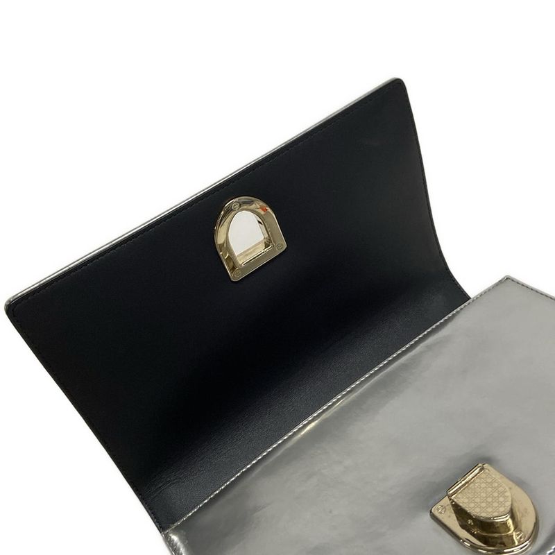 Dior/christian Dior Shoulder Bag Diorama Silver Chain Shoulder Leather