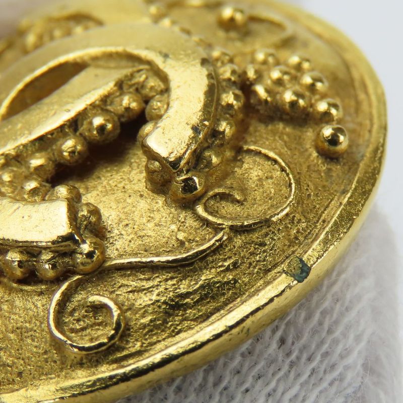 Chanel Earring Coco Mark Metal Gold Plated Accessories 96A Ladies Women Chanel