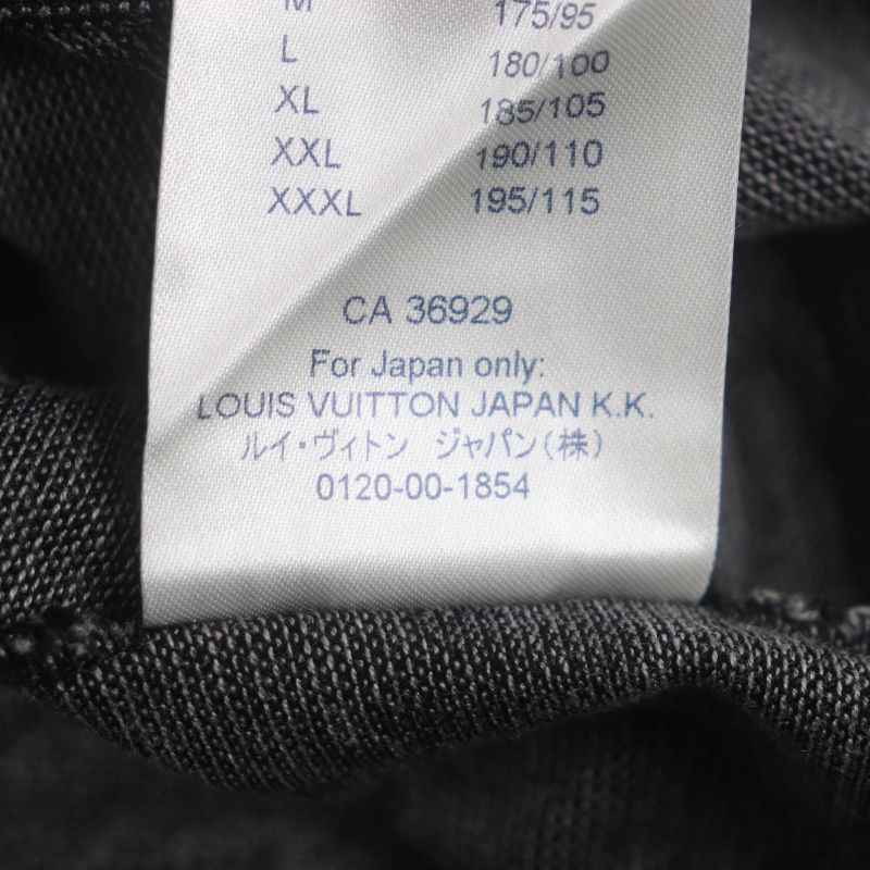 Louis Vuitton Cotton Logo Patterned Short Sleeve Polo Shirt Black M Made In
