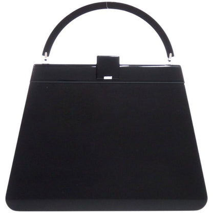 Louis Vuitton Plastic Leather Black Silver Hardware LV Black Handbag 0745 Louis