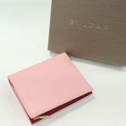 Bulgari Infinitum Logomania Compact Wallet With Coin Purse Calf Pink And Magenta