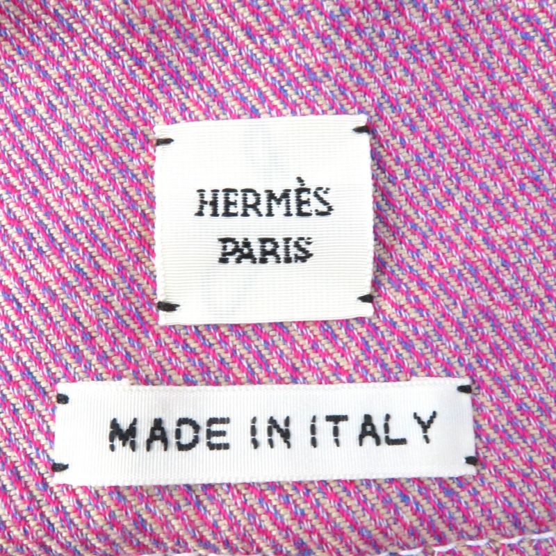 Hermes 100% Cotton Short Sleeves Zip-up Dress Pinkish 34 Women's