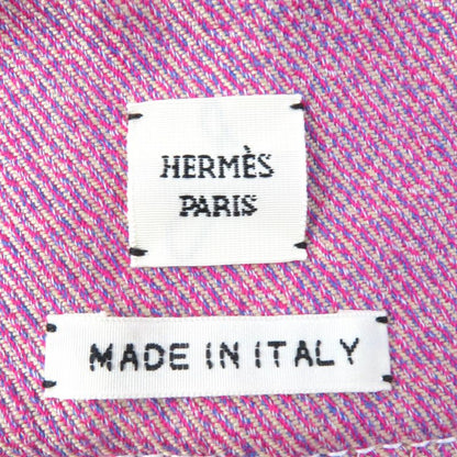 Hermes 100% Cotton Short Sleeves Zip-up Dress Pinkish 34 Women's