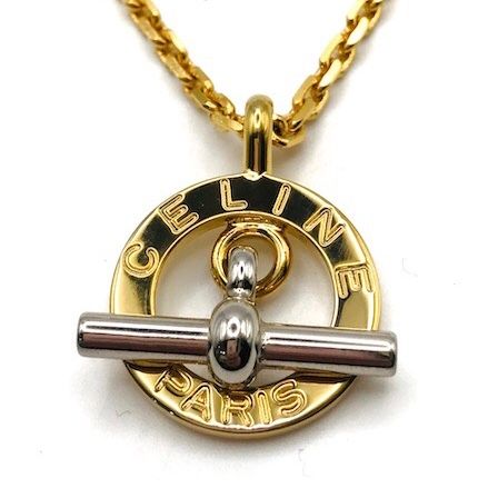 Celine Circle Logo Necklace Gold