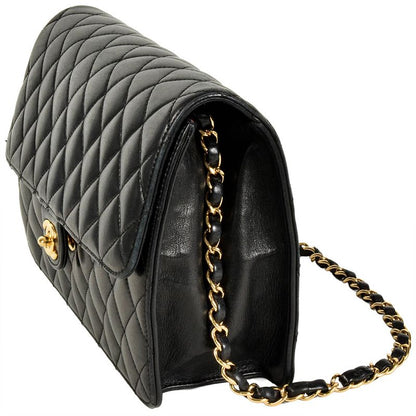 Chanel Matelasse Chain Shoulder Bag Lambskin Black Gold Hardware 8 Digits 14