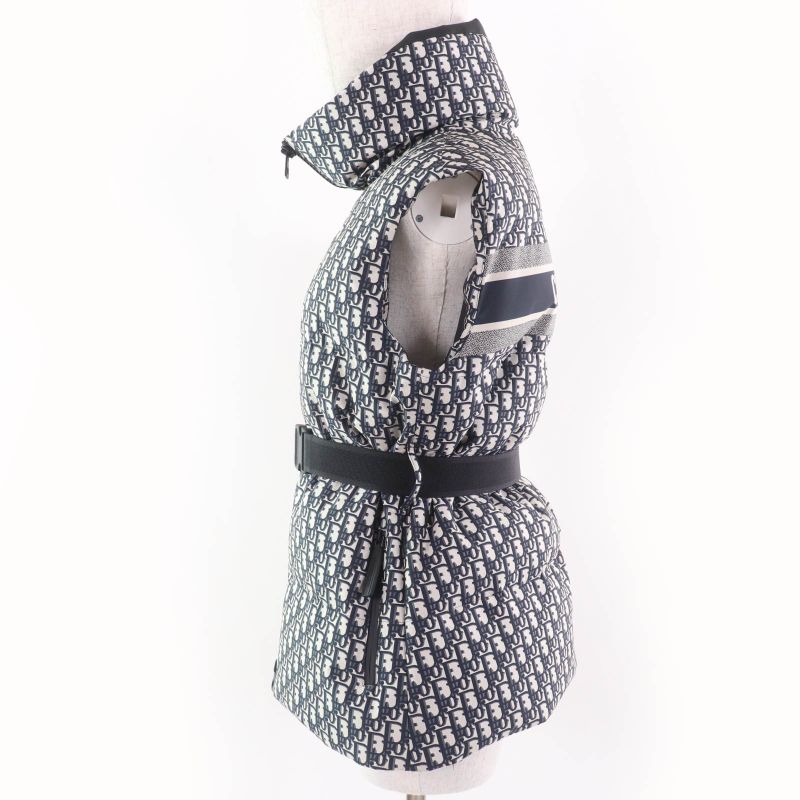 Christian DIOR 457c71a2968 DIOR Alps Oblique Cottoned Puffer Vest Navy Tone 38