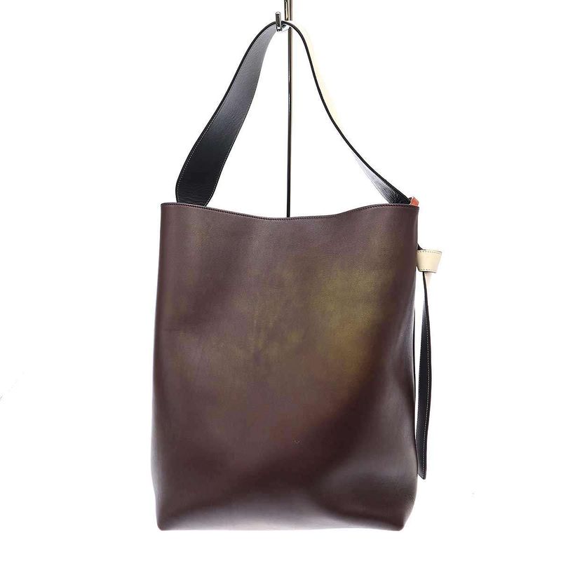 Celine Twisted Cabas Leather Shoulder Bag U-Cu-1106 Brown