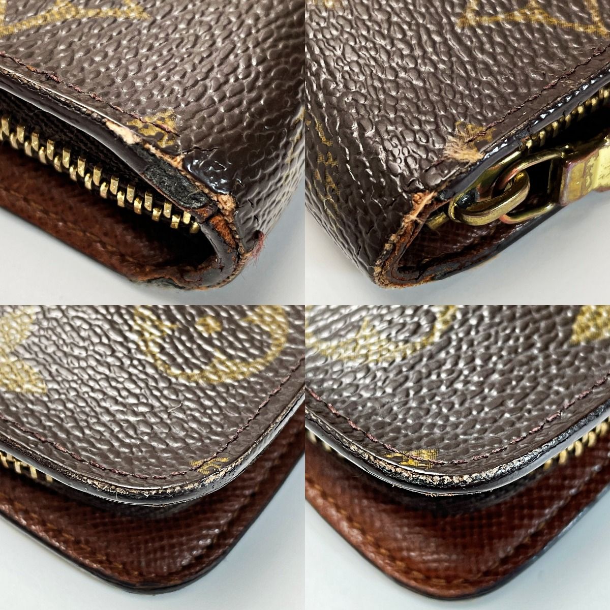Louis Vuitton Monogram Porto Monet Zip M61727 Brown Long Wallet Ladies Gold