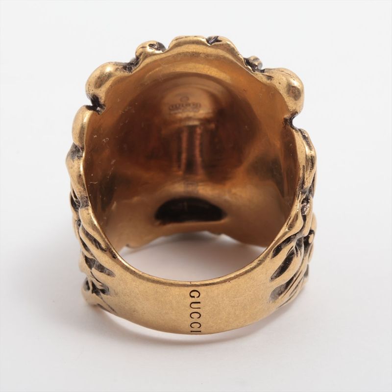 Gucci Michele Period Lion Head GP Ring 19 (actual Size 18) Gold Made In Italy