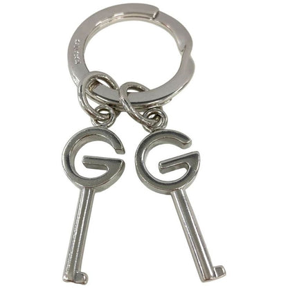 Gucci Key Ring GG Metal Silver Keychain Key Chain Unisex