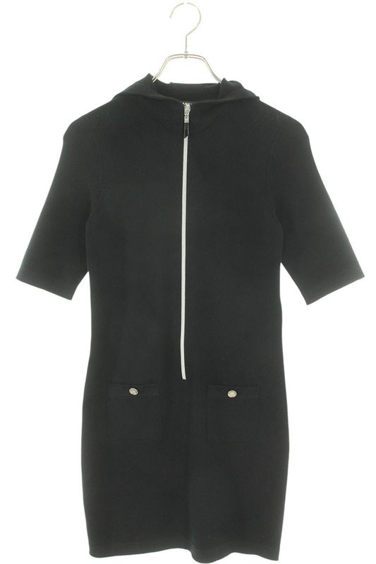 Chanel P78647k11372 Cashmere Blend Half Zip Dress Women 36