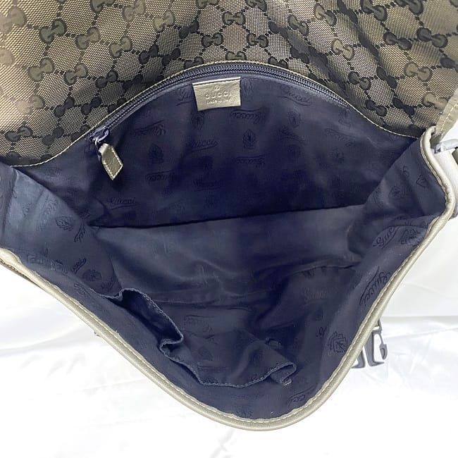 Gucci Shoulder Bag Khaki Green Imprime 201732 Excellent Condition