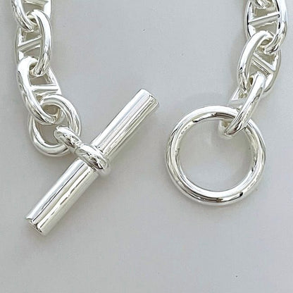 Hermes Bracelet Chaine D'ancre MM 15 Frames Silver Excellent Condition Ag