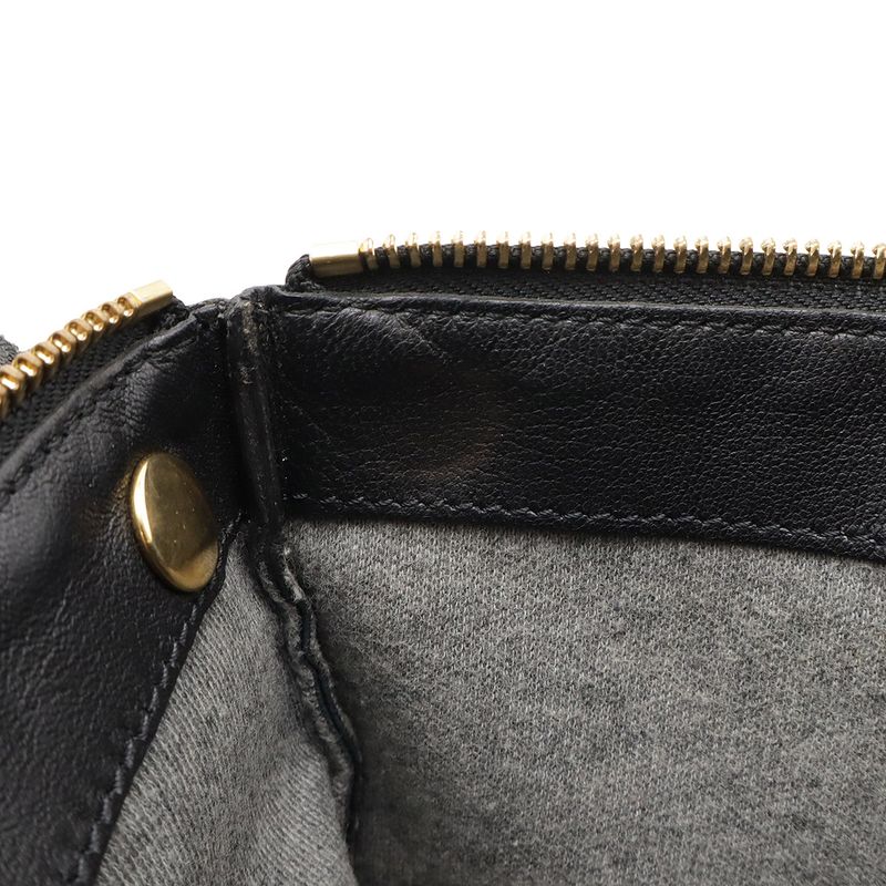 Celine Trio Small Shoulder Bag Shoulder Pouch Pochette Crossbody Leather Black