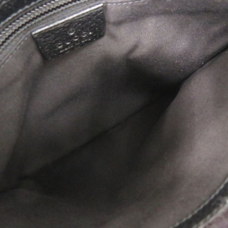 Gucci 27639 GG Canvas Leather Black Shoulder Bag Black 1047 Gucci