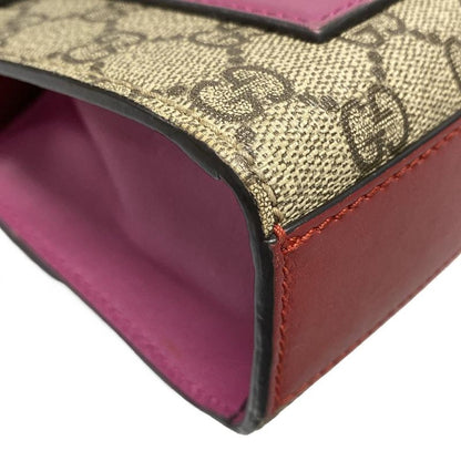 Gucci Shoulder Bag Padlock GG Small 409487 Dark Brown X Red X Multi Chain