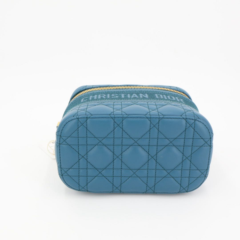 Christian DIOR Travel Canage Stitch Leather Small Vanity Shoulder Bag