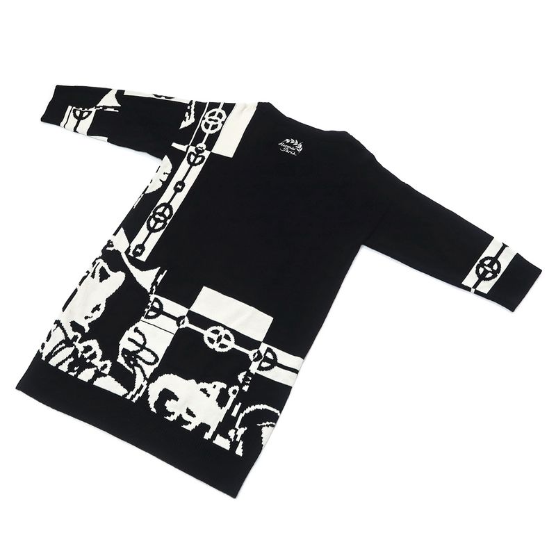 Hermes Knit Dress Kraketis Chaine D'ancre 34 BK 2e2506d2 Women's