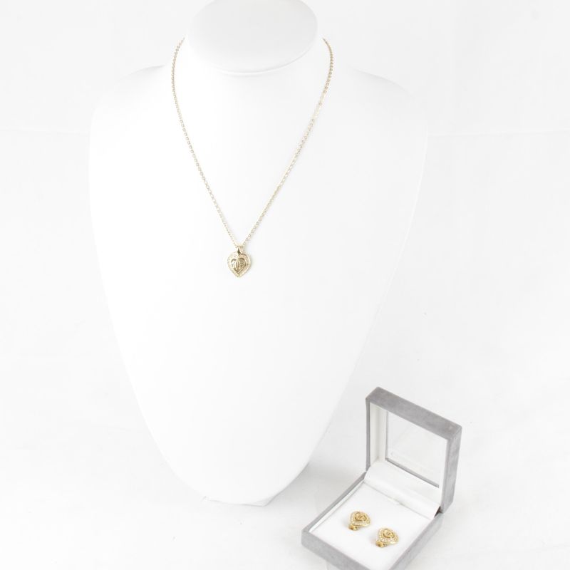 Christian Dior Necklace (parts Off) + Earring Set With Box Necklace