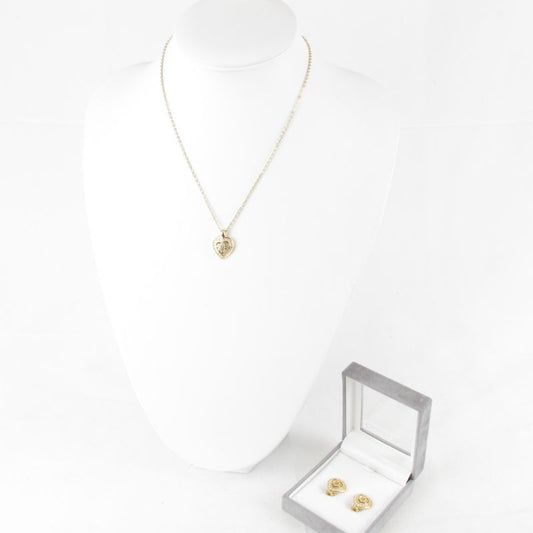 Christian Dior Necklace (parts Off) + Earring Set With Box Necklace