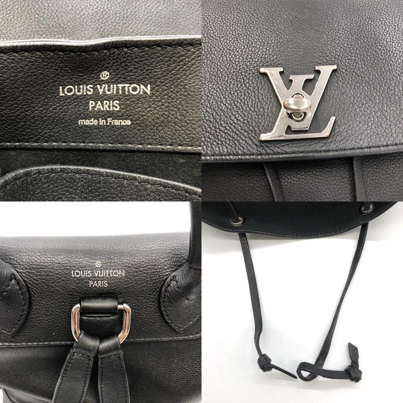 Louis Vuitton Lock Me Backpack M41815 Backpack Daypack Leather Black Women