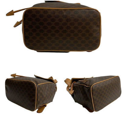 Celine Macadam Blason Triomphe Pattern Logo Ring Hardware Leather Backpack Sac