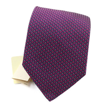 Hermes 659122t Cravate 100% Silk Marine Framboise Blanc Embroidered Heart