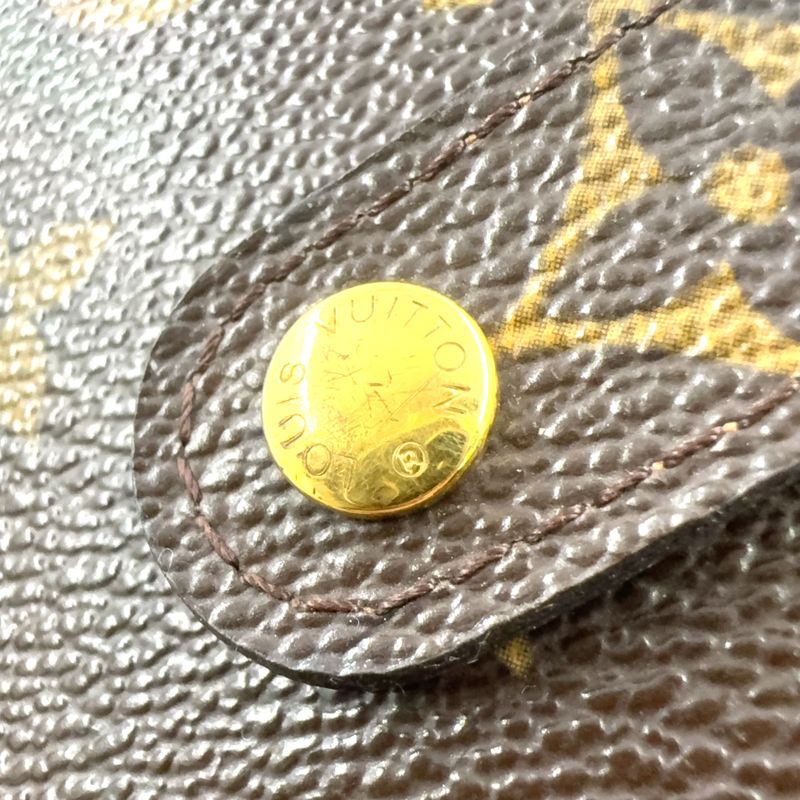 Louis Vuitton Compact Zip Monogram PVC Brown Bifold Wallet Gold M61667