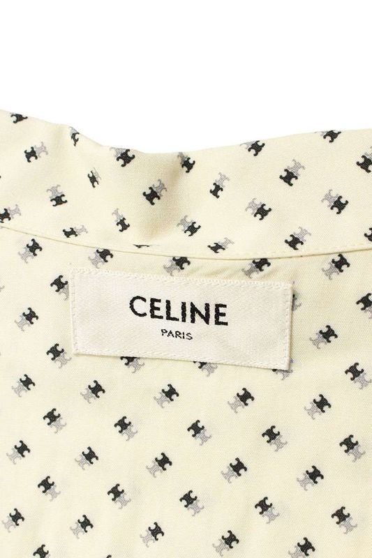 Celine 2c9460n28 Triomphe All Over Pattern Short Sleeve Shirt Men 39