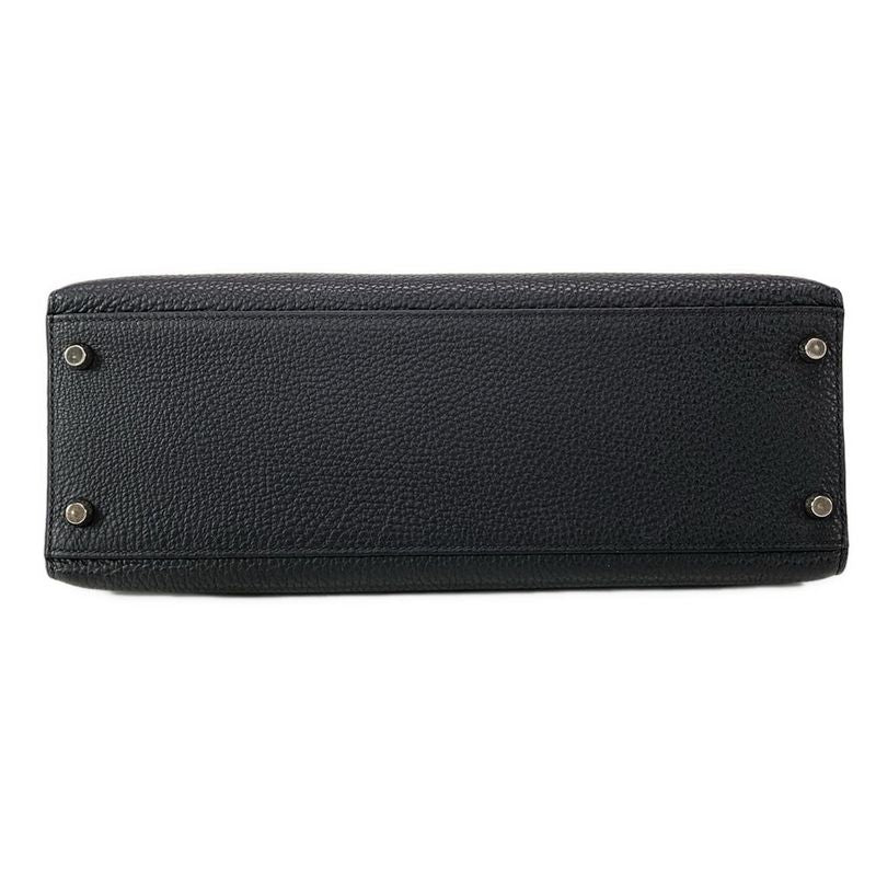 Hermes Handbag Kelly 32 Black Outside Stitching/silver Hardware